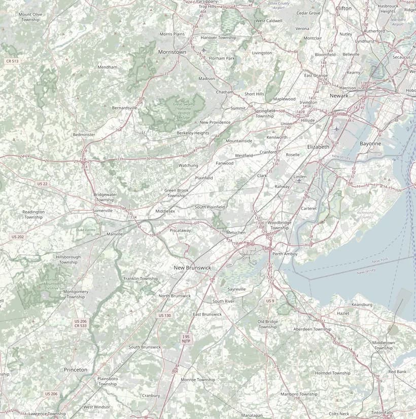 Map of the New Jersey towns A&J Pro Roofers covers