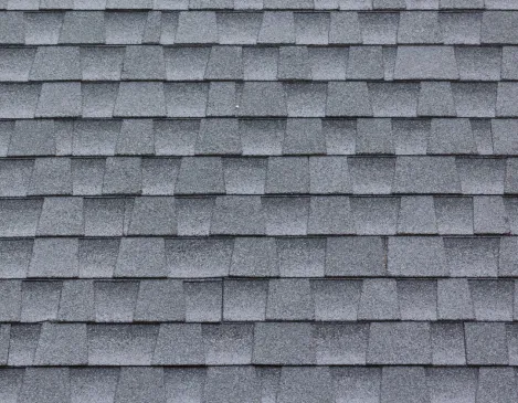 Close-up texture of finished architectural shingles